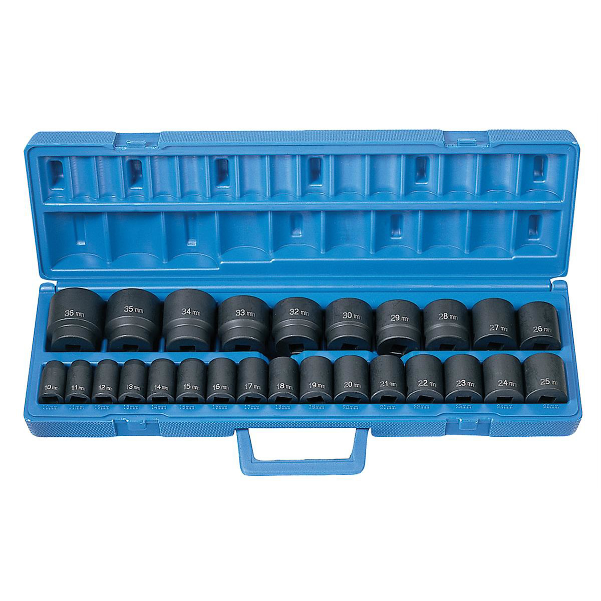 Grey Pneumatic Standard Length Metric Master Set — 26-Pc., 1/2in. Drive, Chrome-Molybdenum Steel, Model# GRE1326M